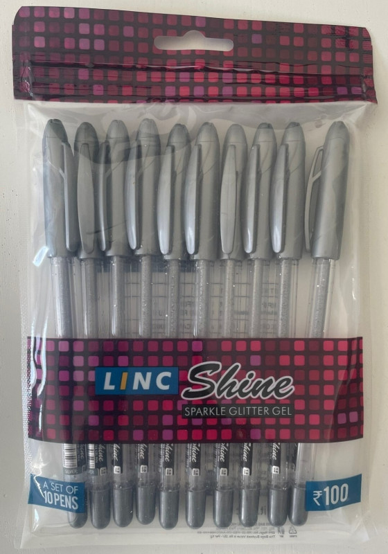 Linc Shine Glitter Pen Silver Colour