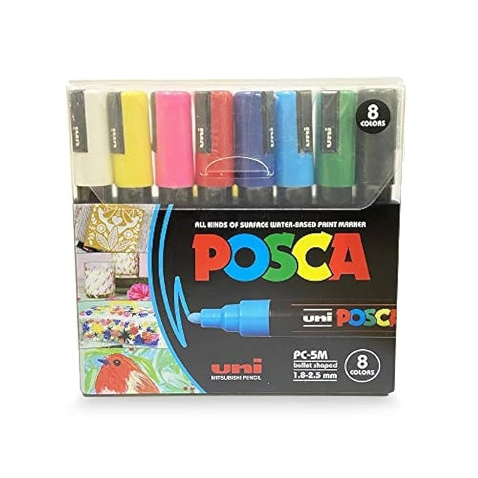 Uniball Posca 5mm Markers (8 Colors- 8 Pcs)