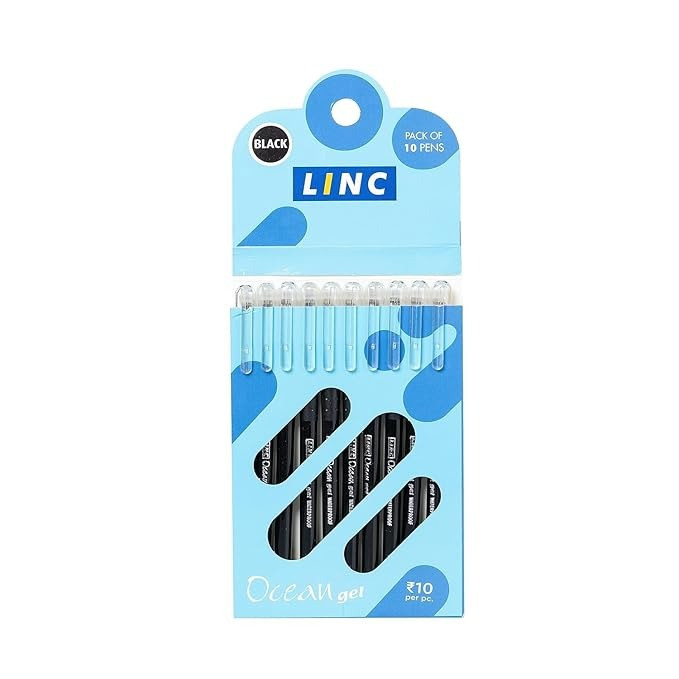Linc Ocean Gel Pen Black Pack of 10