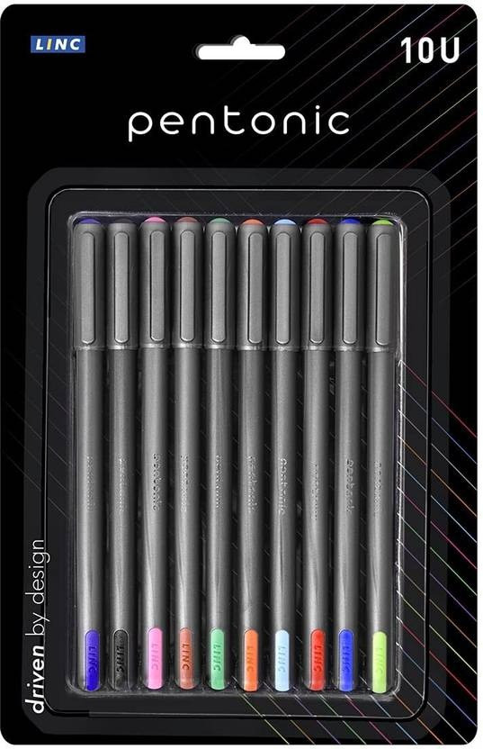 Linc Pentonic Assorted Colour Ball Pen Pack of 10