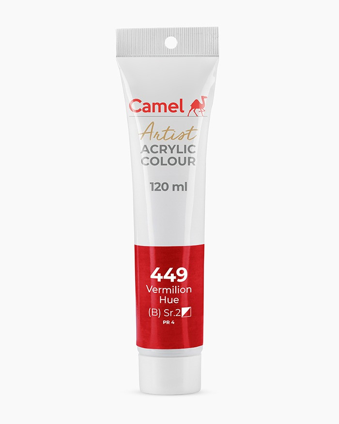 Camel Artist Acrylic Colours 449  Vermilion Hue Red 120ml