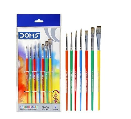 Doms Colourmate Synthetic Hair Brushes Set of 7